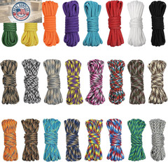24 Colors Paracord Cord Multifunction Paracord Ropes 550Lb Survival Paracord Ran