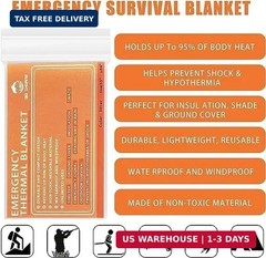 Emergency Mylar Thermal Blankets -Space Blanket Survival kit Camping Blanket (4-
