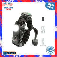 (20 inch) -1 Paracord Bracelet Adjustable Gear Kits with SOS LED Lights