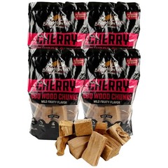 Bear Mountain BBQ Natural Cherry BBQ Wood Chunks for Grilling, 4lb Bag-Pack of 4