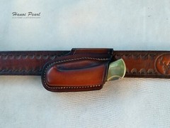 Buck 112 Custom Sheath | Strongside Horizontal Carry Leather Sheath