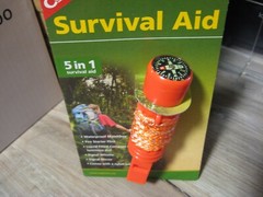 Coghlan’s 5 in 1 Survival Aid – Waterproof Box, Flint, Whistle, Luminous Compass