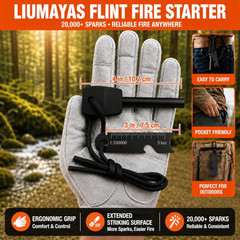 27-Piece Fire Starter Kit Ferro Rod Striker Waterproof Tinder Ropes Camping