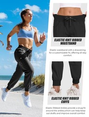 Enaisyl Hiking Pants for Women Water Resistant with Pockets Large, Black