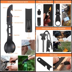 69 Piece Outdoor Emergency Survival Kit Outdoor, Tactical Flashlight Comp…