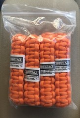 (5) Everbilt 9” Paracord Bracelets 8-packs Orange New (40 Bracelets + Free Gift)