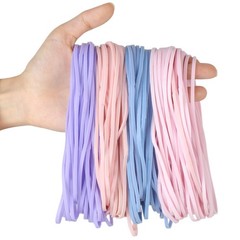 KJAHLAL 120 Pcs Long Rubber Bands, Morandi Light Pink+Pink+Blue+Purple
