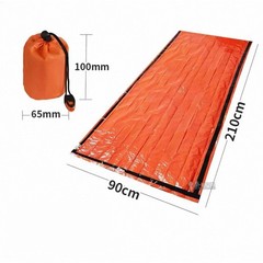 Thermal Emergency Sleeping Bag with Whistle, PE Aluminum Foil Survival Blanket