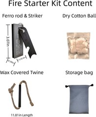 Survival Fire Starter Kit – Ferro Rod & Magnesium Fire Starter Compact Solo Stov
