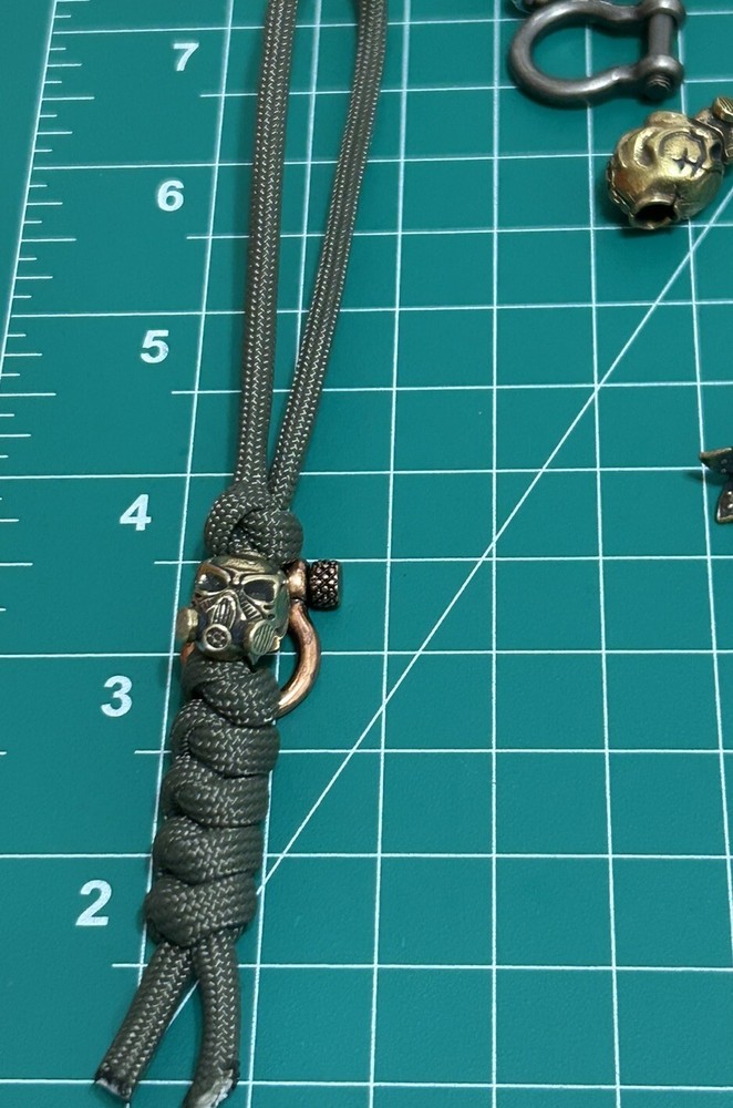 Keychain or knife lanyard Biochemical Gas Mask Copper Bead