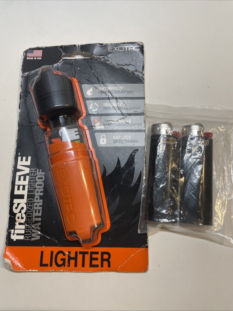 Exotac fireSLEEVE Lighter Case + BIC Lighters