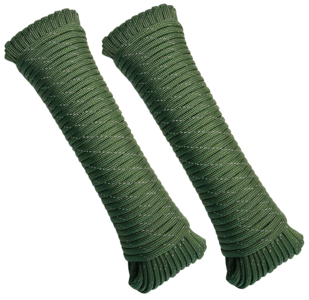 4mm 7 Strand Camping Rope Parachute Cord Lanyard Survival 2 pack*100 ft