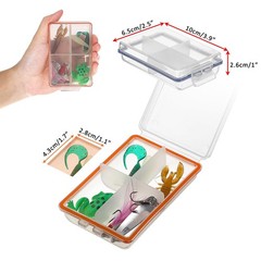 JUXYES Pack of 6 Plastic Small Fishing Tackle Box 6 Pack, transparent