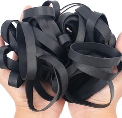 AMUU Rubber Bands Size #84 black Elastics 50 pack wide Thick Black