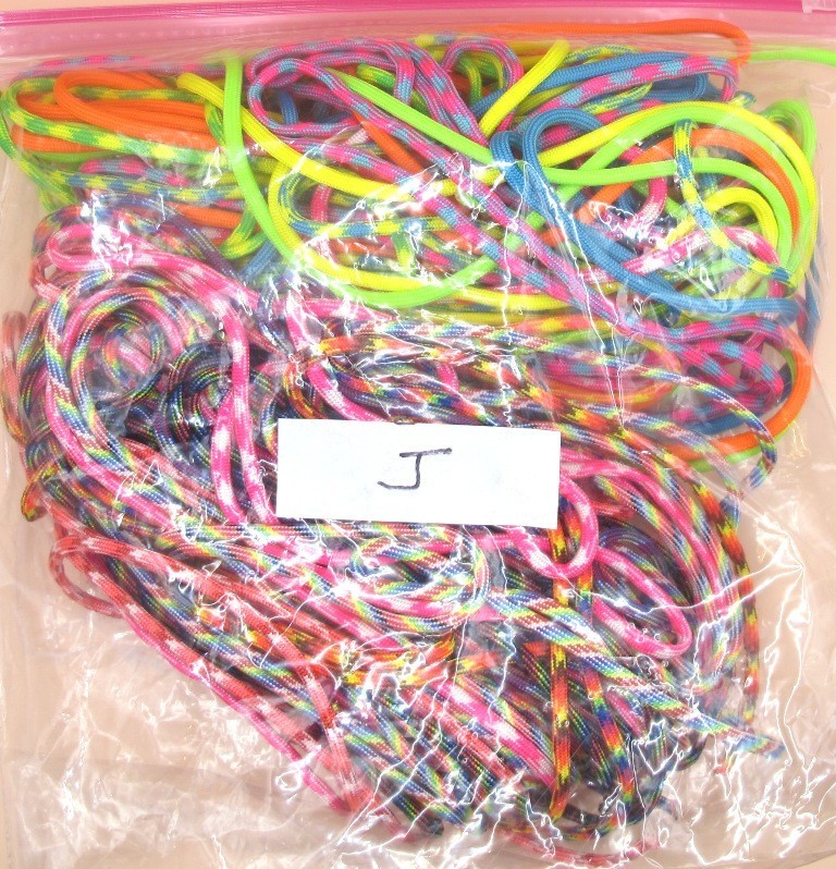 Paracord Assorted Colors, Designs and Lengths ~ 14 ozs ~ «J» ~ New
