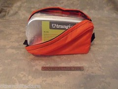 Emergency/Survival: Trangia #212 Aluminum Mess Kit Tin & Nylon Pouch, ORANGE