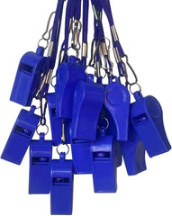 20 Pcs Plastic Loud Whistles with Lanyard for Referee Coaches Basketball Footbal