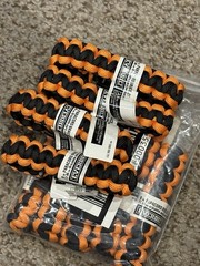 8 Orange/black Everbilt 9’ Paracord Emergency Survival Hunting Hiking Bracelets