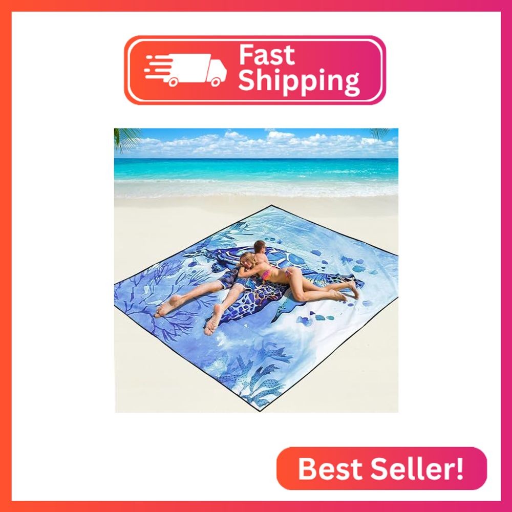 WIWIGO Beach Blanket Mat Waterproof Sandproof for 2-8 Adults Quick Drying
