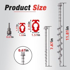 GarfatolRv 12 Pcs Aluminum Ground Anchors, Non-Rust Cast 6B+6M, Silver,red