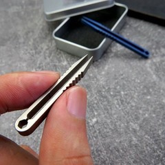 Canku 2pcs Mini Tweezers Titanium Portable Alloy EDC Blue