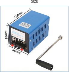 USB Hand Crank Emergency Dynamo Charger Generator Camping Portable Power Supply