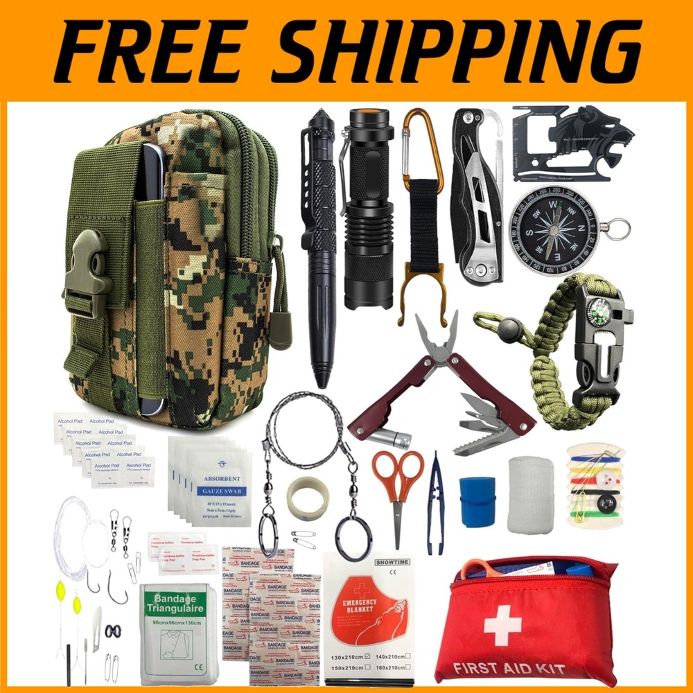 All-in-One Survival Kit for Camping & Hiking