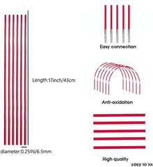 DIY Poles for Bike Tent, Tent Pole Replacement, 17 inches- 36 packs( red )