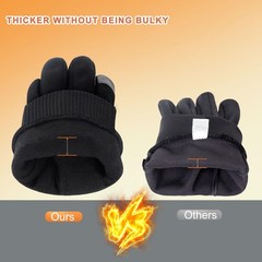 ihuan Winter Waterproof Gloves for Men Women Warm Large, Classic Black