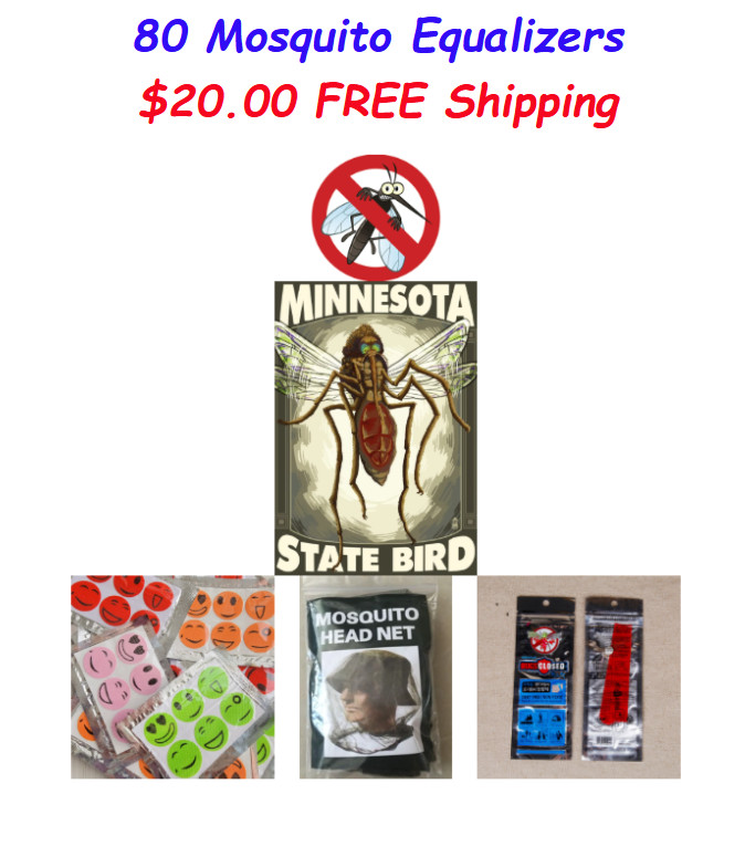 80 Mosquito Equalizers Anti-Mosquito / Insect Head Net & Bracelets & Stickers