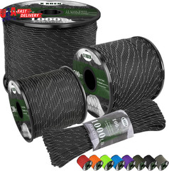 Paracord Reflective 1000Lb, 50/100/200/500/1000Ft 4Mm, 13 Strand Parachute Spool