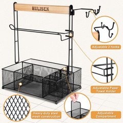 Grill Caddy for Outdoor Grill, BBQ Caddy with Paper Towel Holder for Plates, …