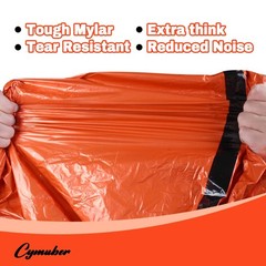 Emergency Sleeping Bag Survival Bag, Cymuber Portable 2 PACK, Orange