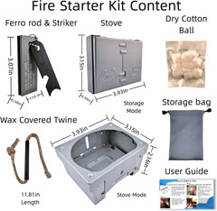 Survival Fire Starter Kit – Ferro Rod & Magnesium Fire Starter Compact Solo Stov