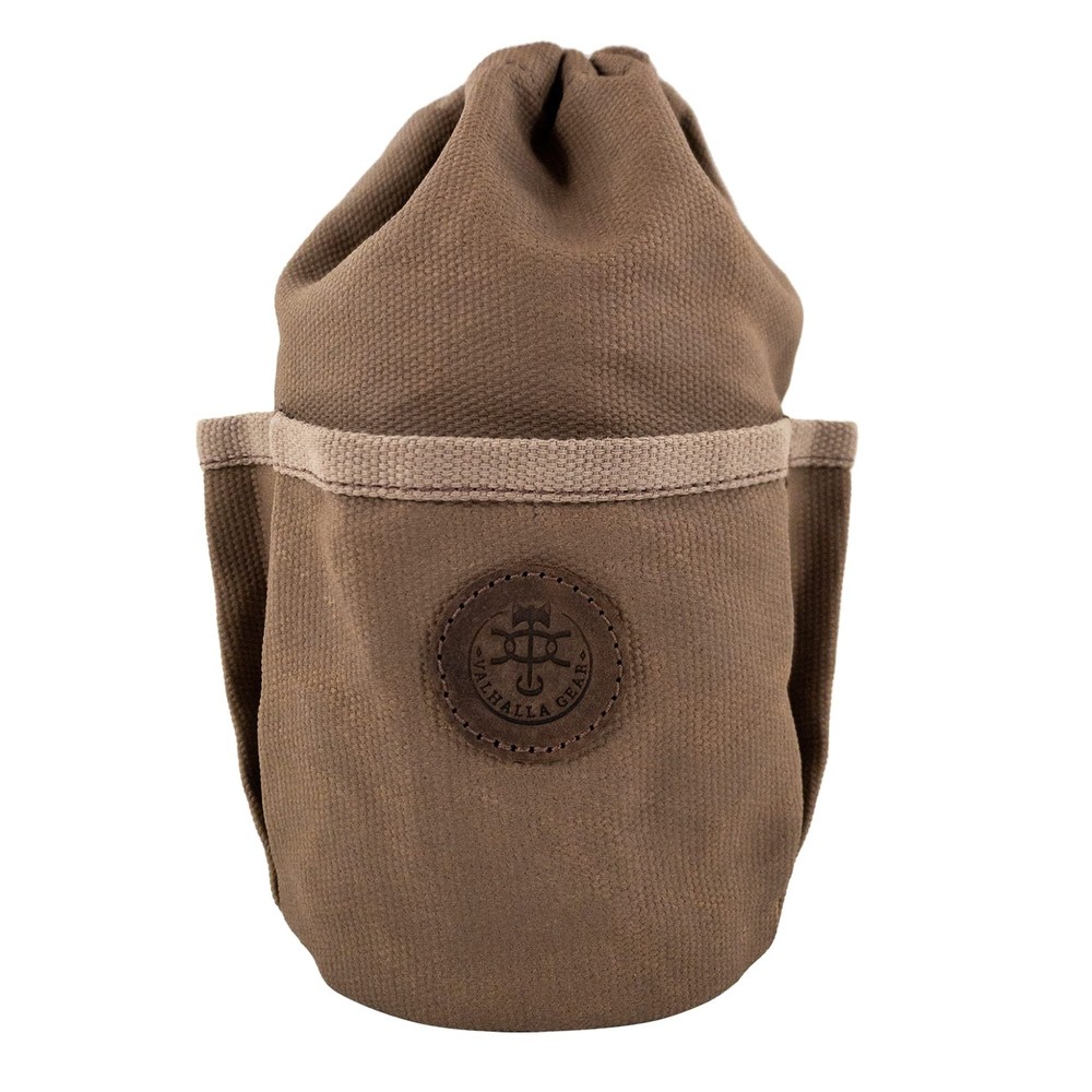 , Camping Bag for Cooking Pot, Handmade from Waxed Canvas and Full Grain Leat…