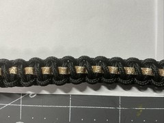 Paracord Bracelet 275 Black With Copper Sparkle Center 7in- Handmade