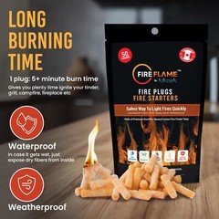 Fireflame Fire Plugs Fire Starter Quick Instant 100% Waterproof Firestarter For