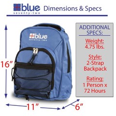 Blue Coolers Seventy-Two | 72 Hour Emergency 1 Pack, 72 Standard