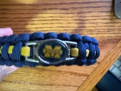 Michigan Paracord Survival Cord Bracelet, Adjustable Metal Lock, 9 1/2″ Long