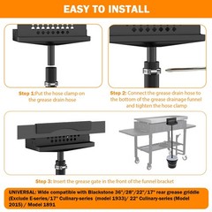Rear Grease Drainage System for Blackstone Grease Catcher Upgrade,Grease Buck…