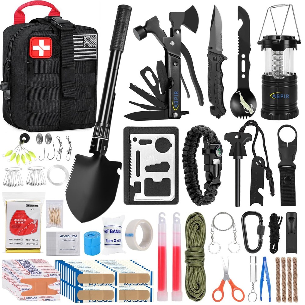 ABPIR 170 PCS Survival Kits, First Aid Kit with Large, Black