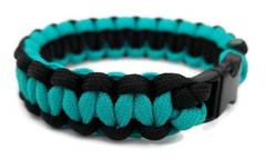 Paracord Bracelet 550 Two-Tone Black/Teal Survival Tactical 3/8″ Buckle