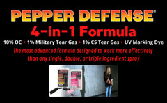 Pepper Defense 4-PACK Pink Pepper Spray Finger Grip Holster w/Belt Clip UV DYE