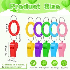Silbato deportivo con pulsera, de plástico transparente y de sonido potente.