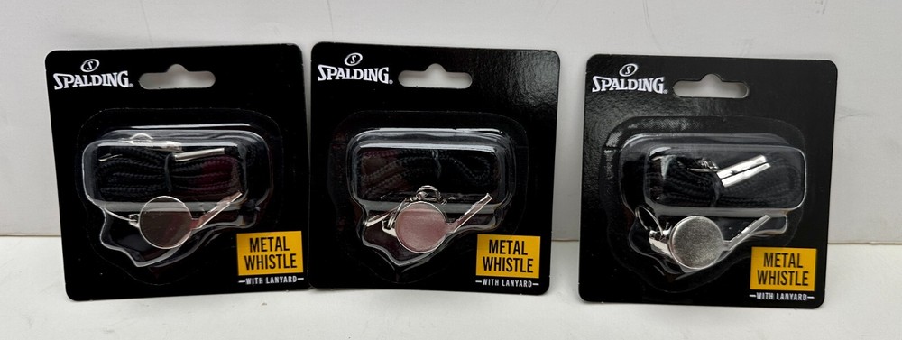 x3 Spalding Metal Whistle With Lanyard Model 8309SP