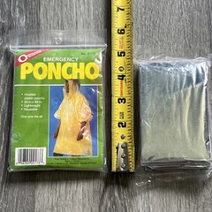 NEW LOT Coghlan’s Emergency Poncho & Thermal Reflective Survival Rescue Blanket