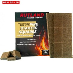 Fire Starter Cubes 144 Count Natural Wood Odorless Indoor Outdoor Grilling
