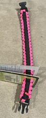Bison Design S3 Paracord Survival Bracelet *8-12ft Hand Braided *Pink/Black *NEW