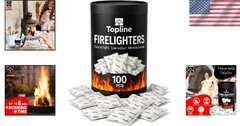 Quick-Light 100-Pack Fire Starter Pouches – Ideal for Charcoal BBQ & Wood Stoves