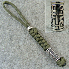 Handmade 550 Paracord Knife Lanyard With Stainless Steel Beads